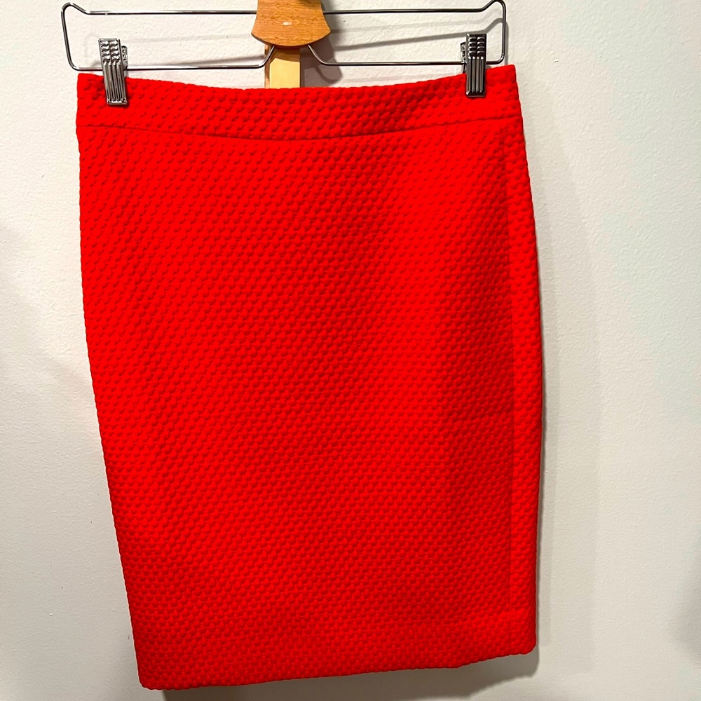 JCrew red pencil skirt size 2, NWT